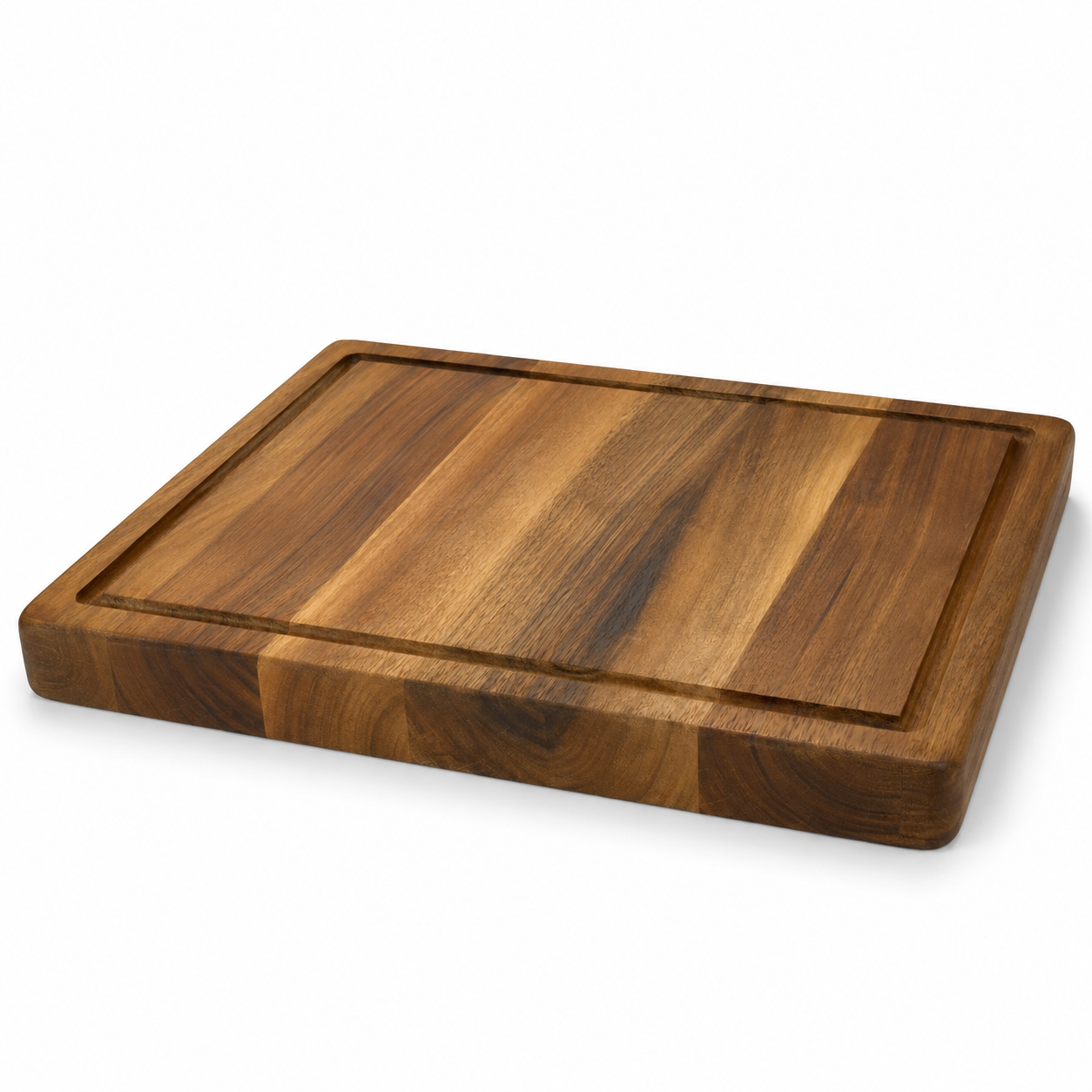Planche à découper épaisse en acacia avec rigole 40x30 cm