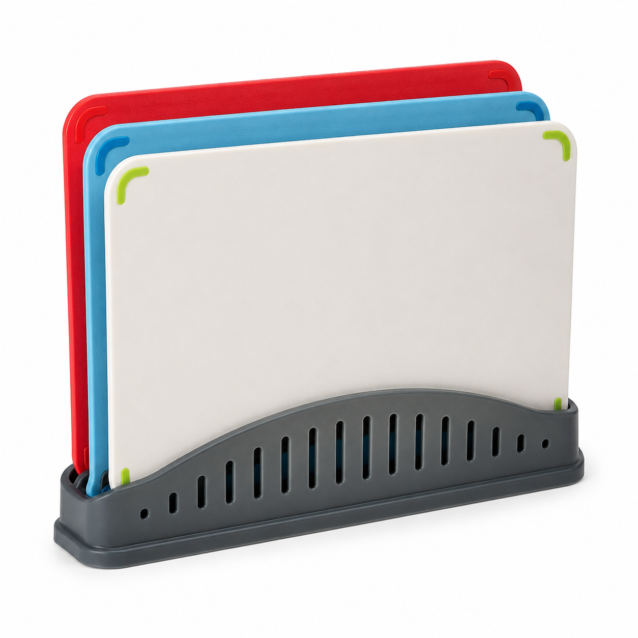 Lot de 3 planches à découper colorées avec support 30x20 cm