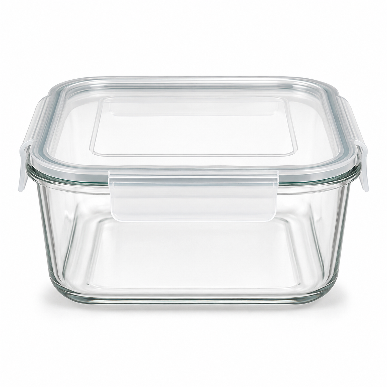 Boîte alimentaire carrée en verre avec couvercle 1500 ml