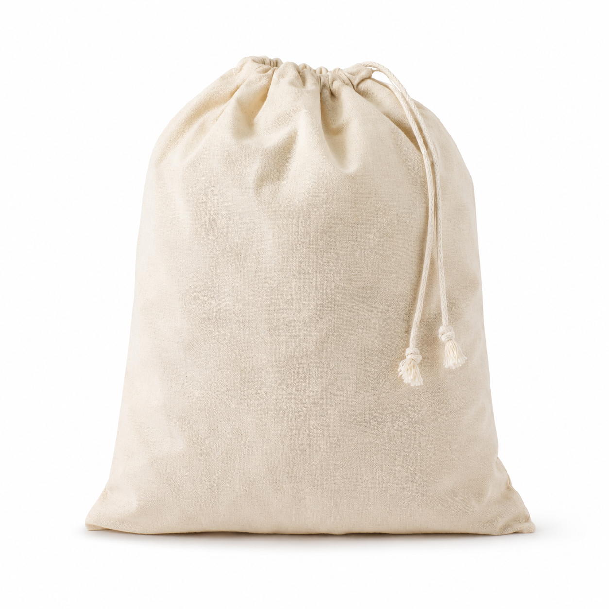 Sac à pain en coton écru lavable avec cordon 38x45 cm