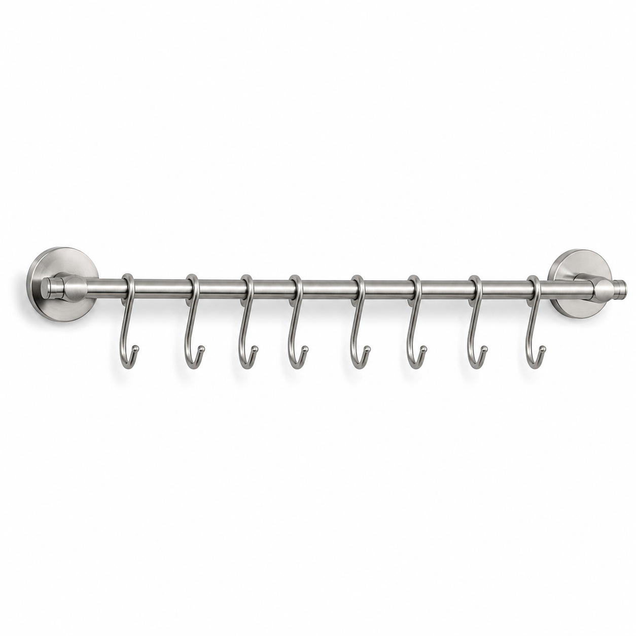 Support mural pour ustensiles en inox avec 8 crochets 40 cm