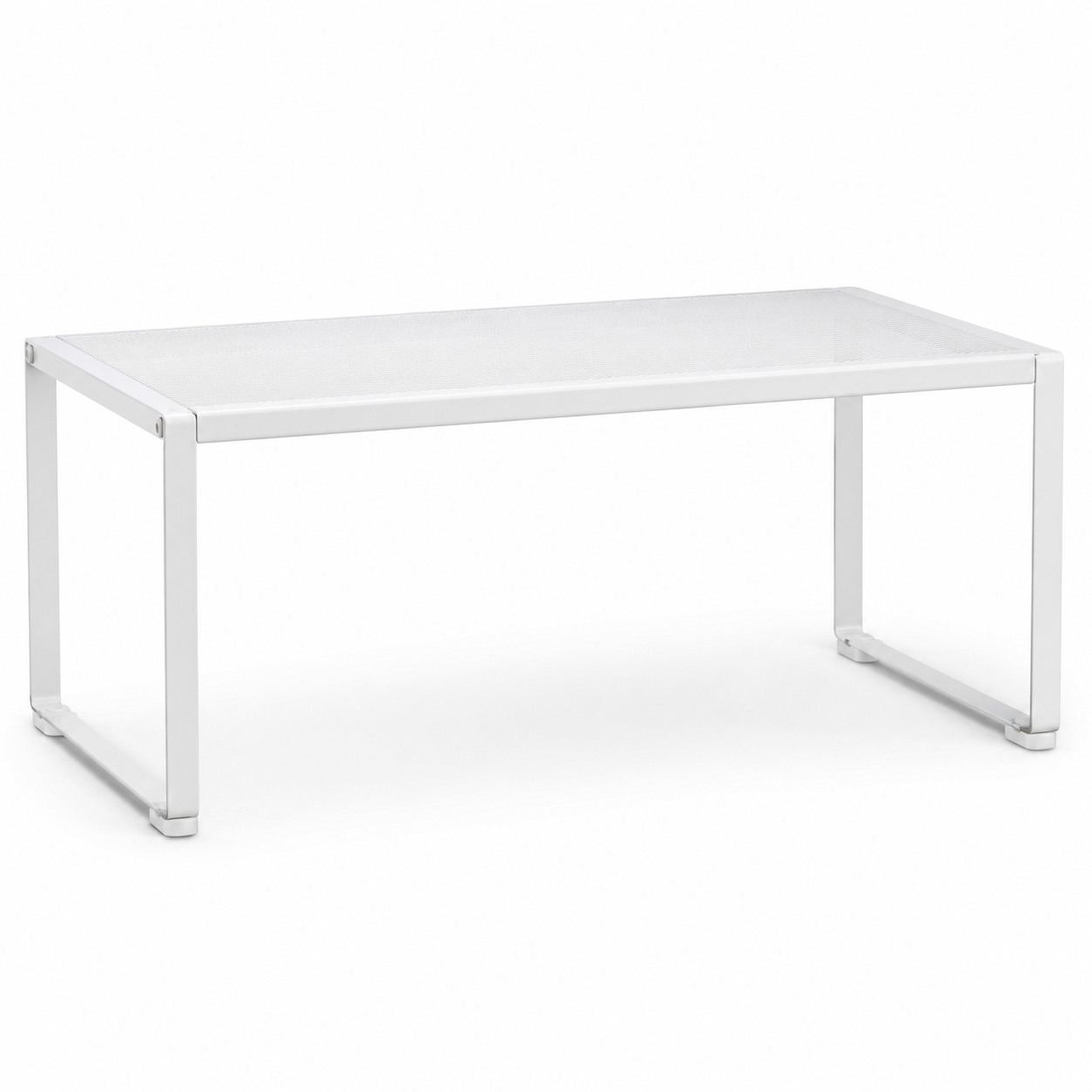 Rehausseur étagère en métal blanc empilable 32x15 cm