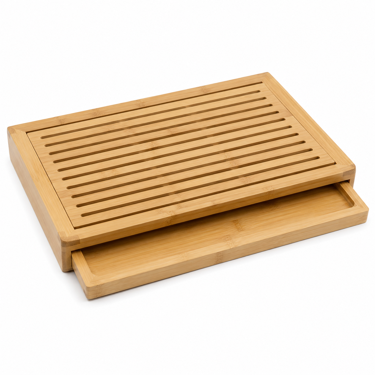 Planche à pain en bambou avec grille ramasse-miettes 40x27 cm