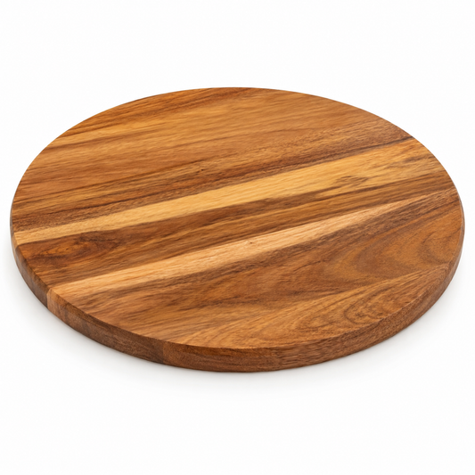 Planche à découper ronde en acacia pour présentation 32 cm