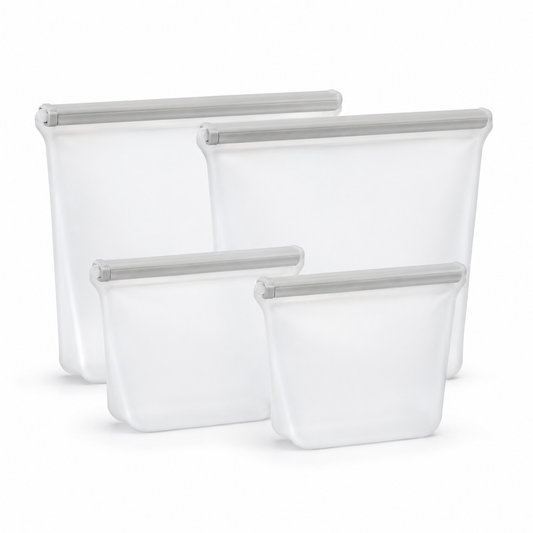 Lot de 4 sacs de conservation en silicone réutilisables