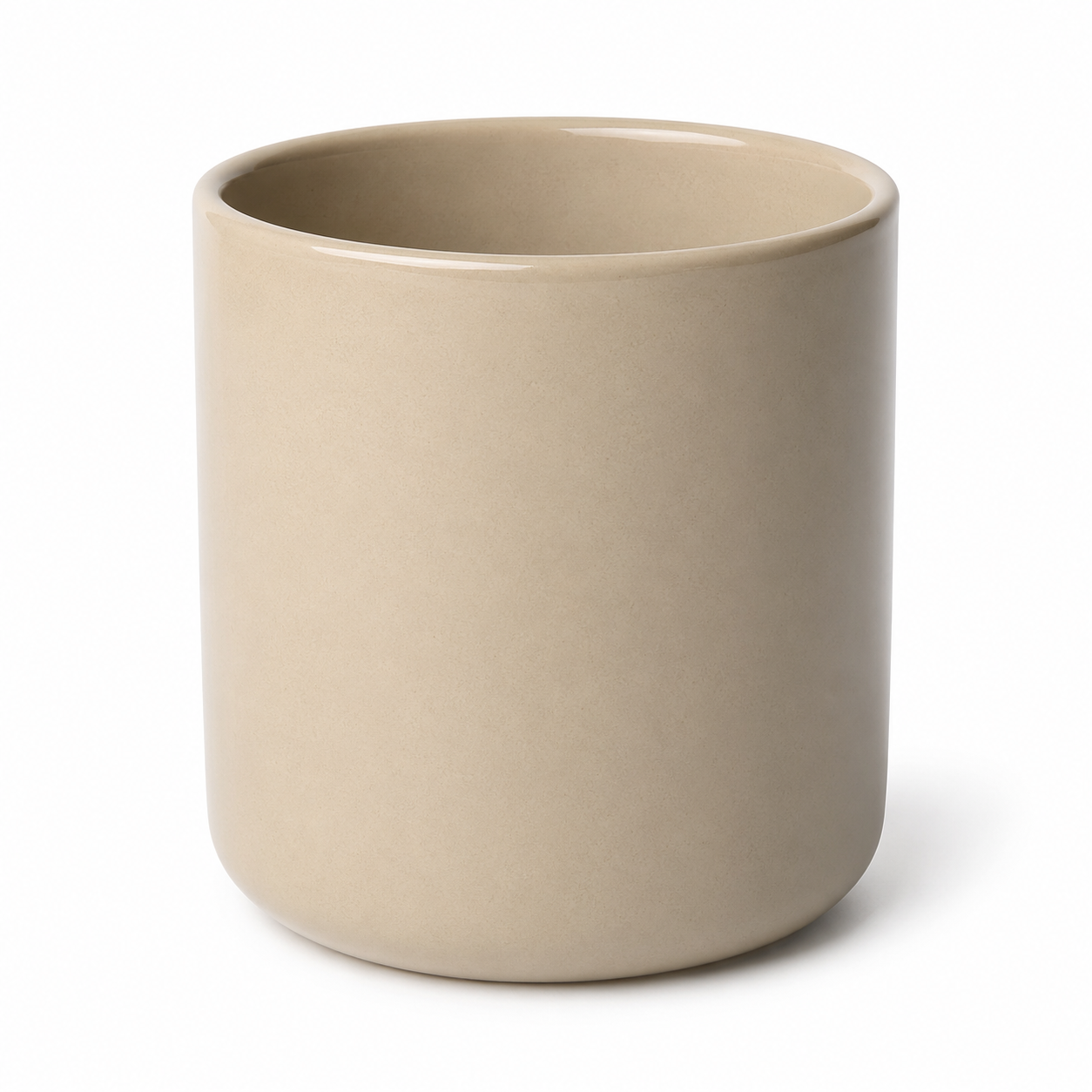 Porte-ustensiles en céramique beige sable 13x17 cm