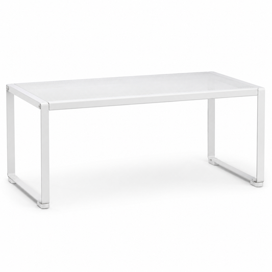 Rehausseur étagère en métal blanc empilable 32x15 cm