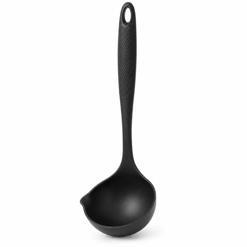 Louche en nylon noir résistante avec manche 31 cm