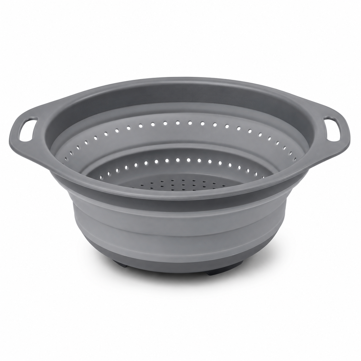 Passoire pliable en silicone gris avec poignées 24 cm
