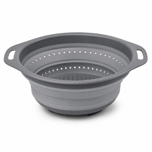 Passoire pliable en silicone gris avec poignées 24 cm